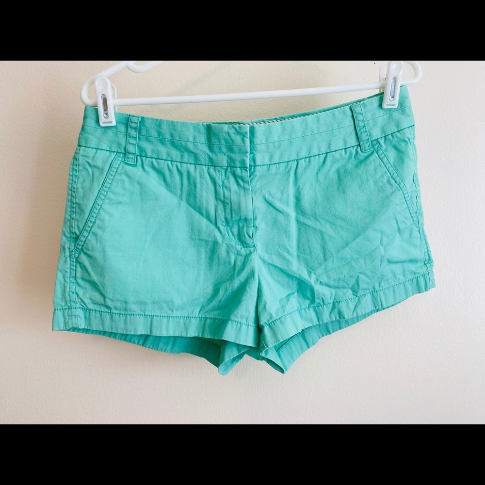 J. Crew Factory mint green chino shorts
